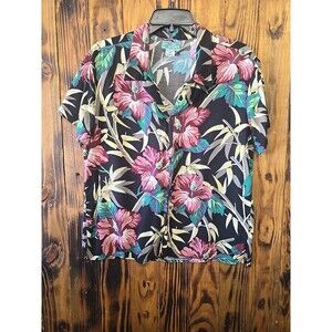 Reyn Spooner Hawaiian Traditionals Vntg Women's Tropical Button Shirt Medium